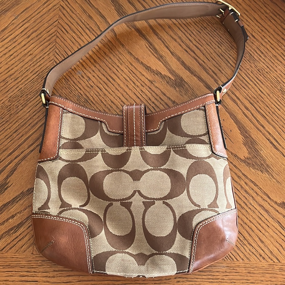 Coach Brown/Tan Patchwork Purse - image 2